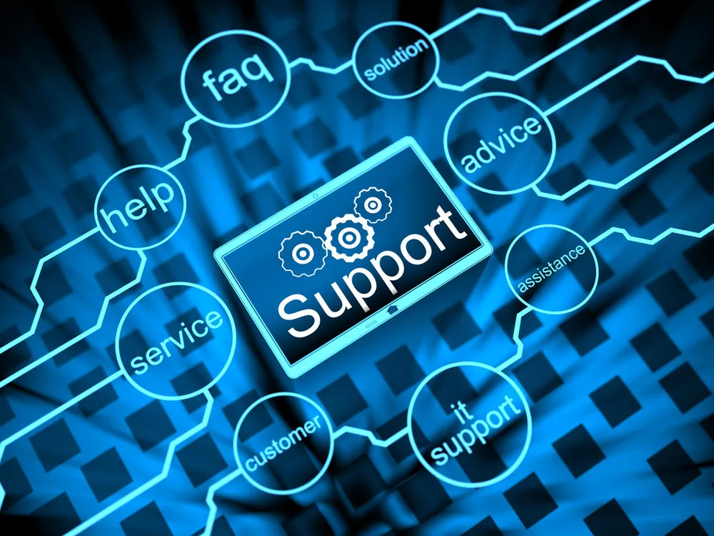 IT support concept: help, FAQ, advice, service and assistance